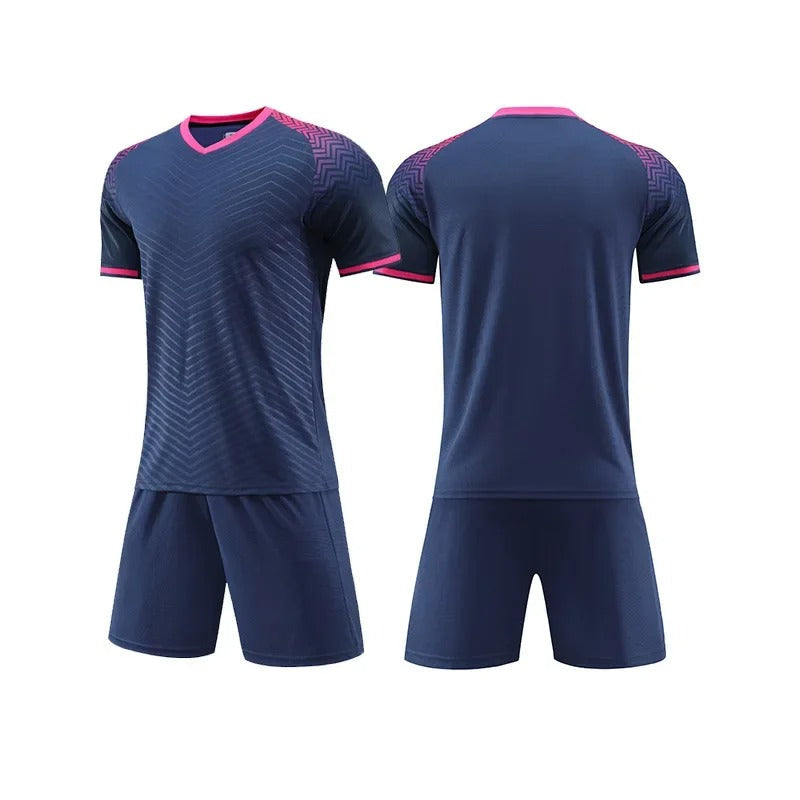 Deep Blue & Pink Unbranded Soccer Jersey
