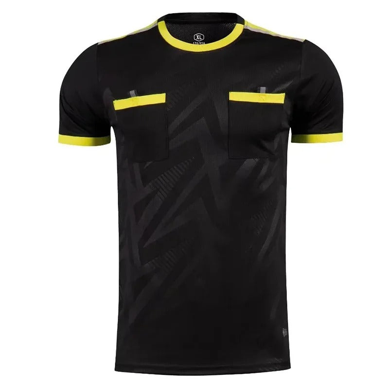 Black Unbranded Soccer Referee Jersey