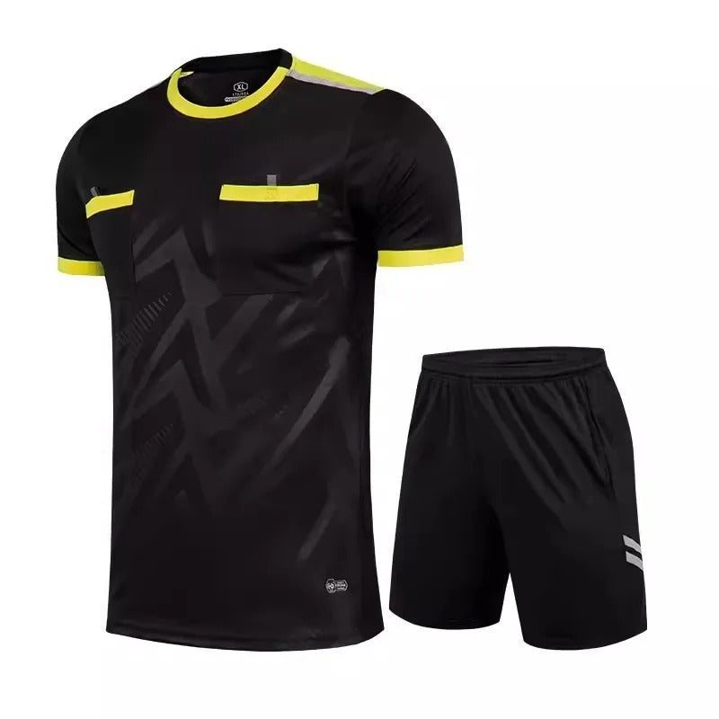 Black Unbranded Soccer Referee Jersey